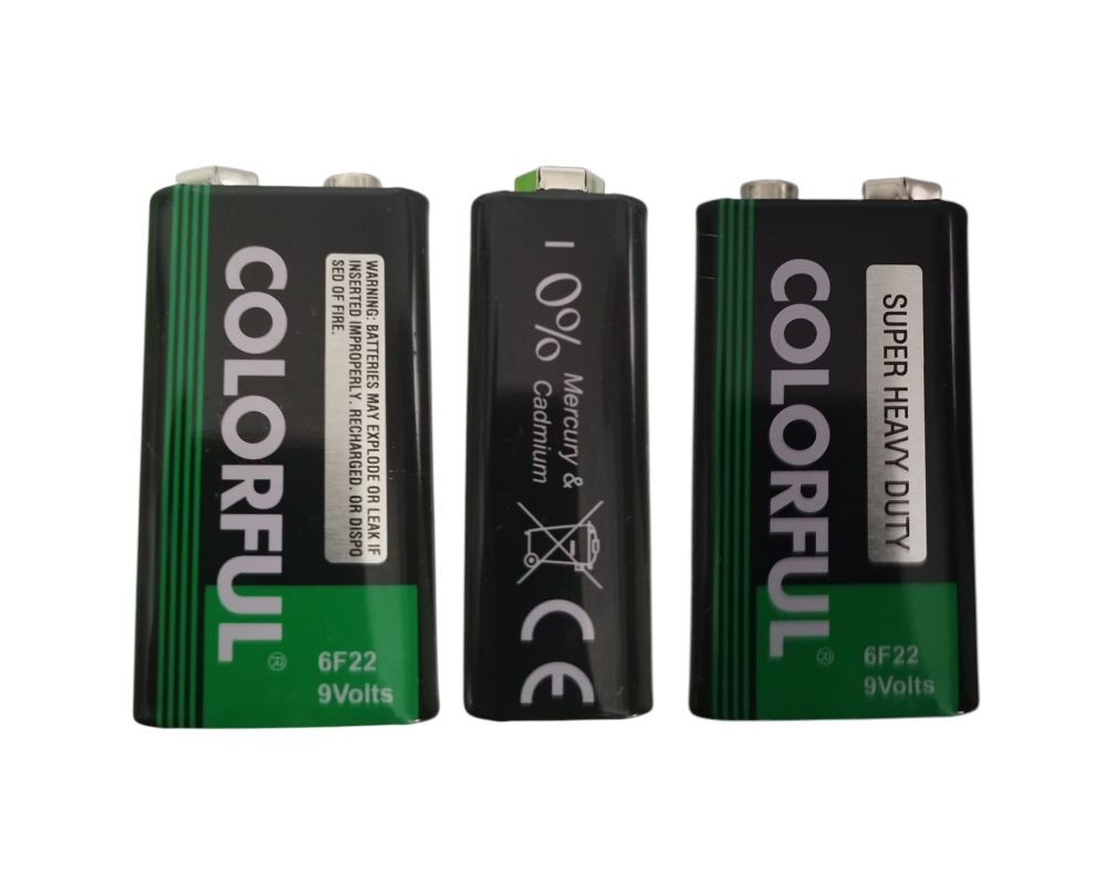 Bateria 9V carbón COLORFUL 6F22