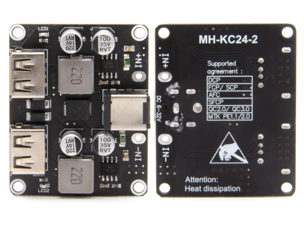 MH-KC24-2 Modulo controlador de carga rápida DC-DC USB QC3.0 QC2.0