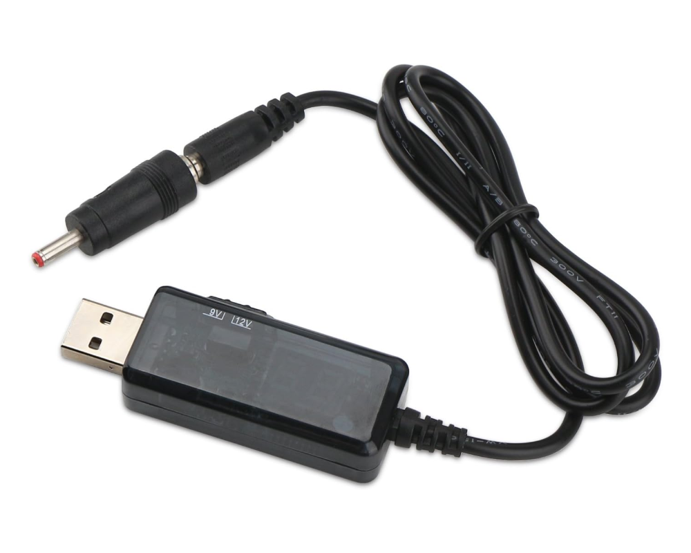 Cable USB elevador de voltaje de 5V a 9V o 12V 2A, step up